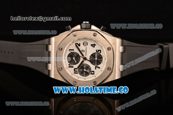 Audemars Piguet Royal Oak Offshore Chronograph Swiss Valjoux 7750 Automatic Steel Case with White Dial and Stick Markers (GF） - Click Image to Close